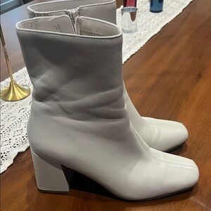 Aqua Chic White Ankle Boots